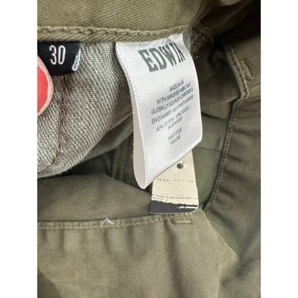 EDWIN NWT Evereve Isla Olive Green Pleated Barrel Trouser Pant // 30 - Picture 13 of 13